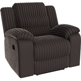 Perspective view of Alesia Glider Recliner, Lays Flat, Brown