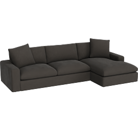 Perspective view of Paloma III Espresso 130 2 Piece Sectional with Right Arm Facing Oversized Chaise