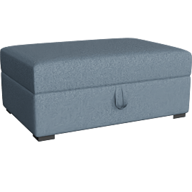 Perspective view of Araceli II French Blue Storage Ottoman