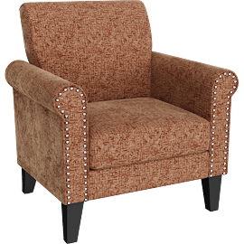 Perspective view of Barnet Accent Chair, Orange Chenille