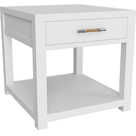 Perspective view of Palisades End Table White