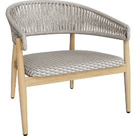 Perspective view of Talia Outdoor Teak Lounge Chair