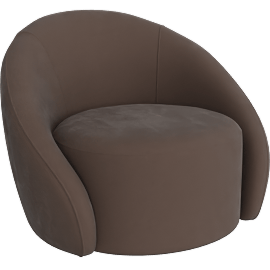 Perspective view of Amarys Lounge Chair Dark Brown