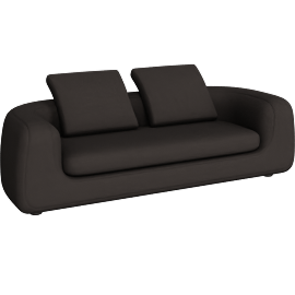 Perspective view of Americano Sofa, 95" Standard, Pebbleweave Chocolate