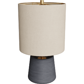 Perspective view of Bruin lamp 16h, Basalt/ Ivory fleck shade