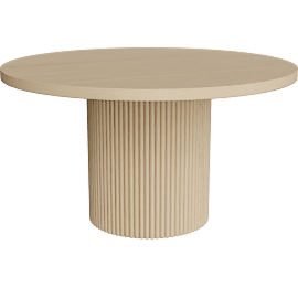 Perspective view of Rena Natural Round Dining Table