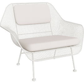 Perspective view of Sculptura Lounge Chair w/ Cushion, White