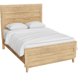 Perspective view of Ranier Natural Full Panel Bed