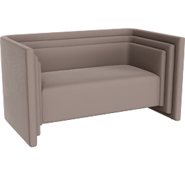 Perspective view of Trippel Taupe Brown Velvet 56 Loveseat with Arms