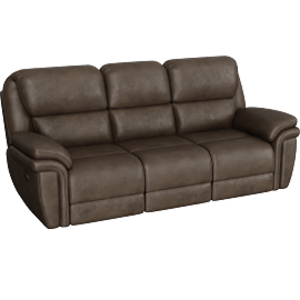 Perspective view of Mila Brown Microfiber 90 Manual Reclining Sofa