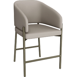 Perspective view of Oxford Counter Stool, Mocha & Brass Frame
