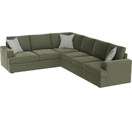 Perspective view of Bonaterra II 127 2 Piece Sectional With Right Arm Facing Sofa, Forest Green