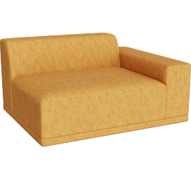 Perspective view of Faible Deep Depth Right-Arm Chair