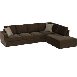 Perspective view of Bonaterra II Chocolate 127 2 Piece Sectional With Left Arm Facing Sleeper Sofa & Right Arm Facing Corner Chaise