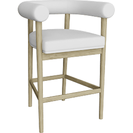 Perspective view of Sorrento Counter Stool, White