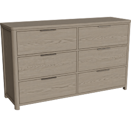 Perspective view of Regal Natural Grey 6 Drawer Dresser