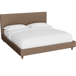 Perspective view of Dean Faux Leather King Upholstered Panel Bed