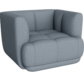 Perspective view of Quilton Swivel Chair, Metaphor Crossroads