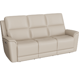 Perspective view of Easton Beige 86 Power Zero Gravity Sofa P3
