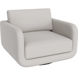 Perspective view of Corba Ecru Modular Oversized Swivel Chair