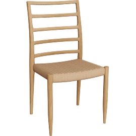 Perspective view of MOLLER MODEL 82 SIDE CHAIR, OAK