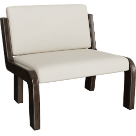 Perspective view of Milo Lounge Chair, Ivory