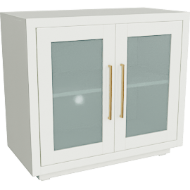 Perspective view of Lydia White 33 Wide 2-Door Wood Accent Cabinet