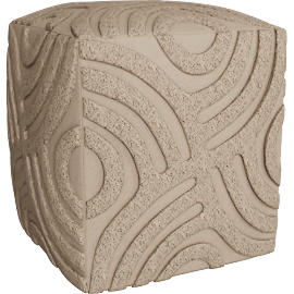 Perspective view of Canyon Knitted Pouf