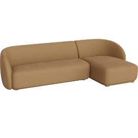 Perspective view of Nomad Sectional, Tan Boucle
