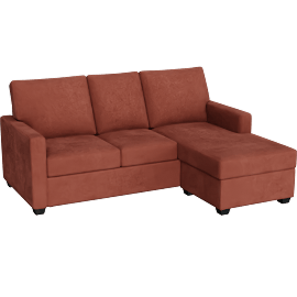 Perspective view of Aramis II 83 Sofa With Reversible Chaise, Cinnamon