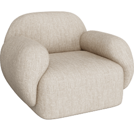 Perspective view of Isadora Lounge Chair Off White