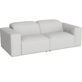Perspective view of Mercy Light Gray Microfiber 90 Power Reclining Loveseat with Power Headrests