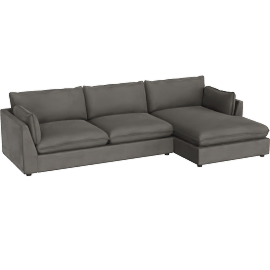 Perspective view of Cirrus Cloud Down 127 2 Piece Sectional With Right Arm Facing Chaise