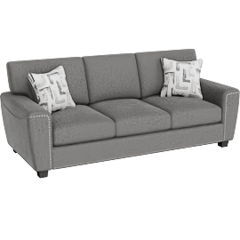 Perspective view of Annaliese Dark Grey Sofa