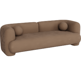Perspective view of Vetra 3 Seater Sofa, Mocha