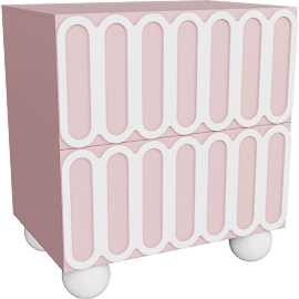 Perspective view of Valeria Nightstand, Pink