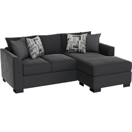 Perspective view of Storey Sleeper Sectional, Dark Grey