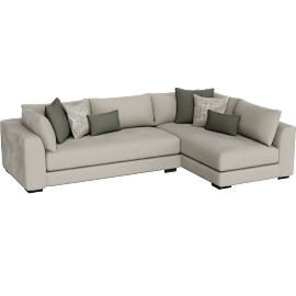 Perspective view of Lunara 85 2 Piece Sectional With Left Arm Facing Sofa