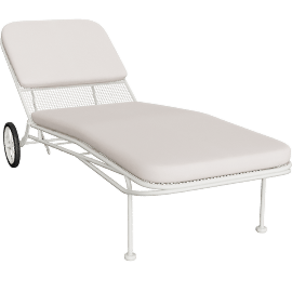 Perspective view of Sculptura Chaise w/ Cushion, White