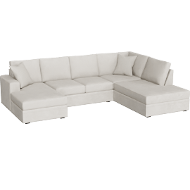Perspective view of Bonaterra II 127 2 Piece Sectional With Left Arm Facing Sofa Chaise + Right Arm Facing Corner Chaise, Sand