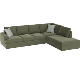 Perspective view of Bonaterra II Forest Green 127 2 Piece Sectional With Left Arm Facing Sleeper Sofa & Right Arm Facing Corner Chaise