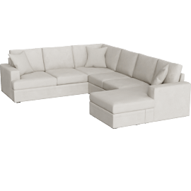 Perspective view of Bonaterra II 127 2 Piece Sectional With Right Arm Facing Sofa Chaise, Sand