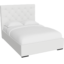 Perspective view of Vera Dream Cream Dmnd Tufted 52H Full Uph Storage Bed