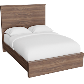 Perspective view of Elara Brown Full Panel Bed
