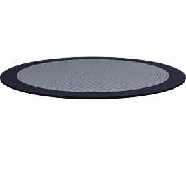 Perspective view of Like Home Rug, 5'4" Round, Navy