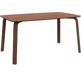 Perspective view of Cass Walnut Wood Dining Table