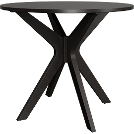 Perspective view of Keni Modern Dark Brown 34 Wide Round Wood Dining Table