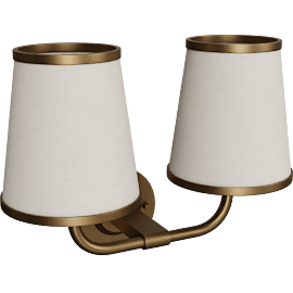 Perspective view of Adria Double Sconce, Flax