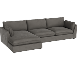Perspective view of Cirrus Cloud Down 127 2 Piece Sectional With Left Facing Arm Chaise