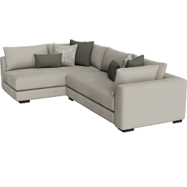 Perspective view of Lunara 85 2 Piece Sectional With Right Arm Facing Sofa